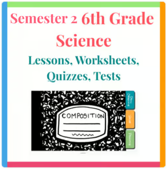 Semester 2 of 6th Grade Science Powerpoint Lessons & Worksheets