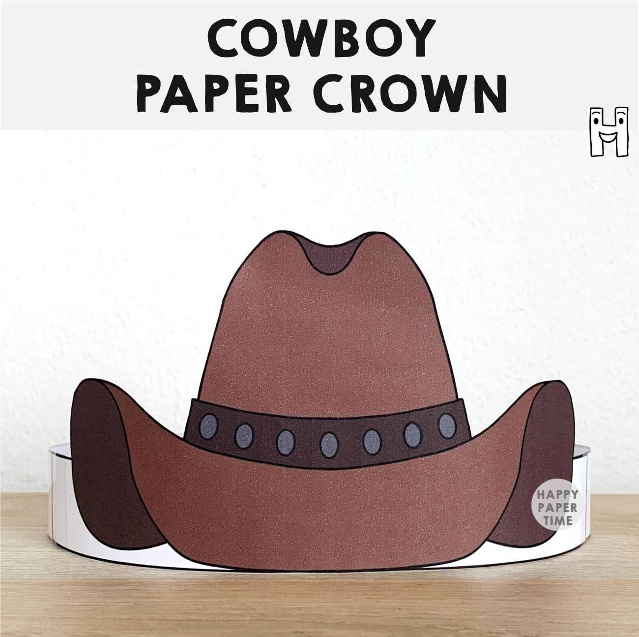 Cowboy Hat Paper Crown Printable Wild West Costume Craft Activity for kids
