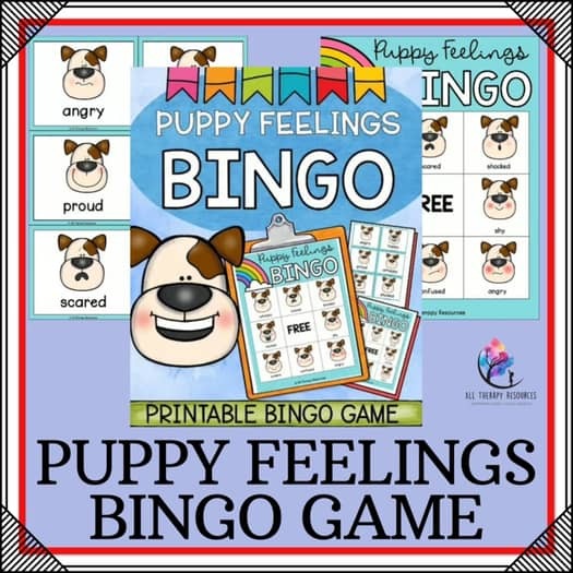 PUPPY FEELING BINGO - Emotional Regulation - Feelings and Emotions Preschool