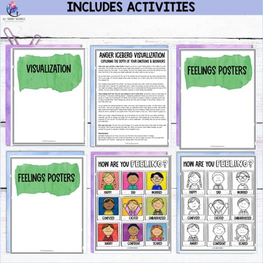 MY ANGER ICEBERG - Anger Worksheets - 25Pg Group Counseling Activities ...