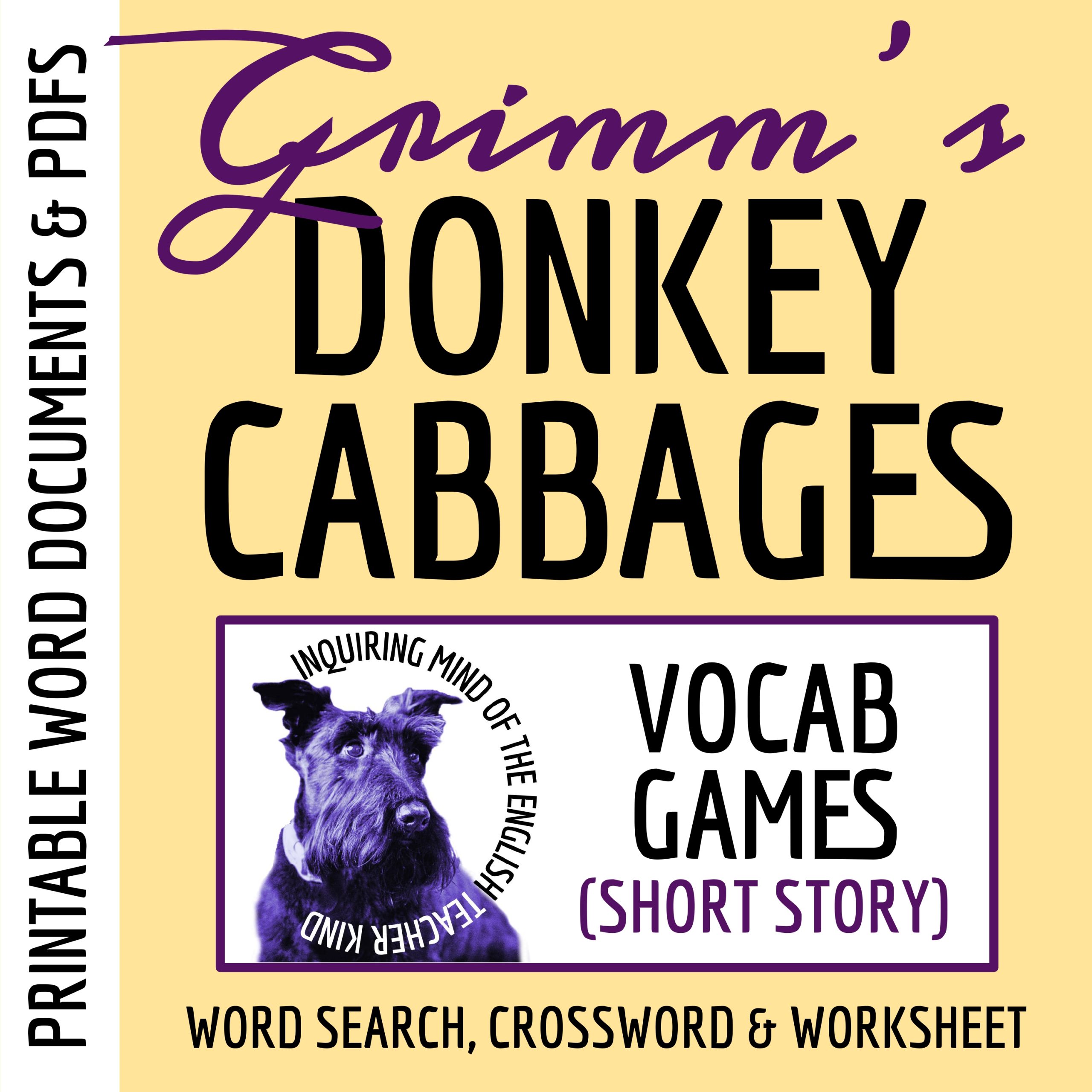 "Donkey Cabbages" Vocabulary Games for High School (Grimm's Fairy Tale)