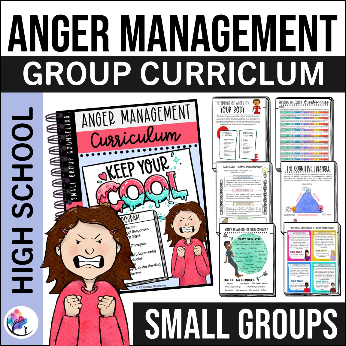 ANGER MANAGEMENT Small Group Counseling Curriculum - High School