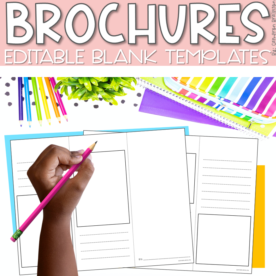 Blank Brochure Templates | Book Report Project | Research Activity EDITABLE