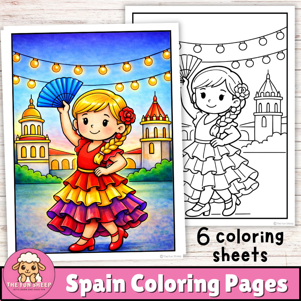 Spain Coloring Pages | Spanish Culture & Landmarks Coloring Sheets