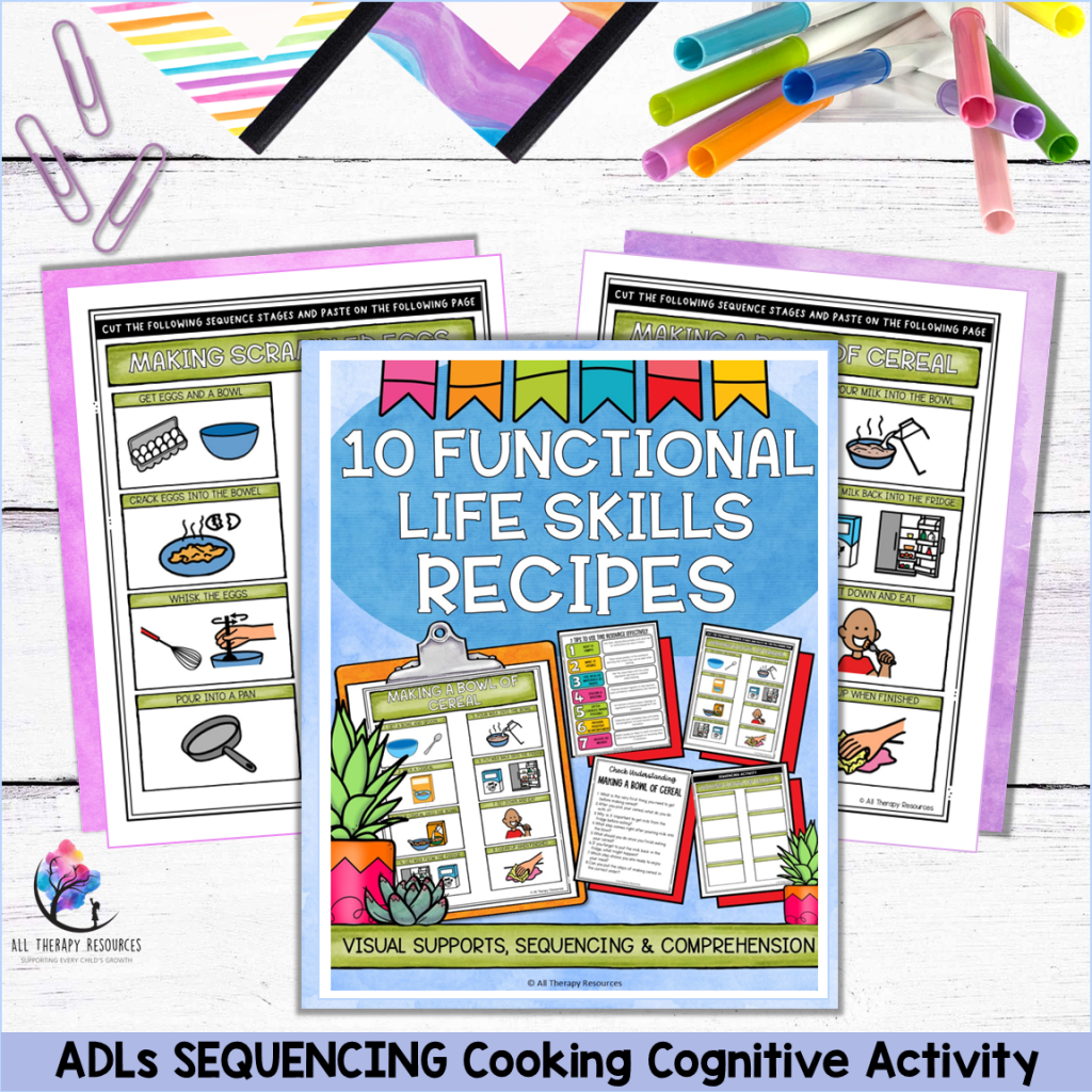 ADLs SEQUENCING Cooking Cognitive Activity Adult Speech Therapy Medical ...