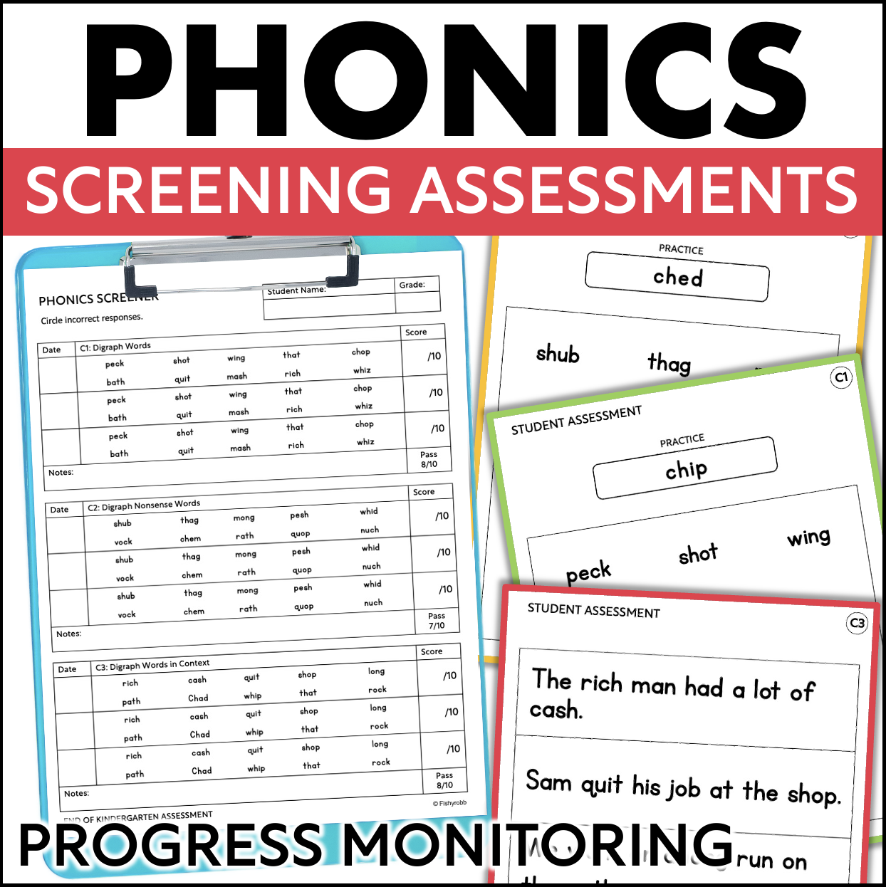 Quick Phonics Screener Decoding Assessment Progress Monitoring with Real and Nonsense Words