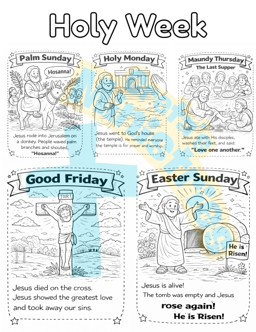 Holy Week / Easter Bible Coloring Page - Sunday School