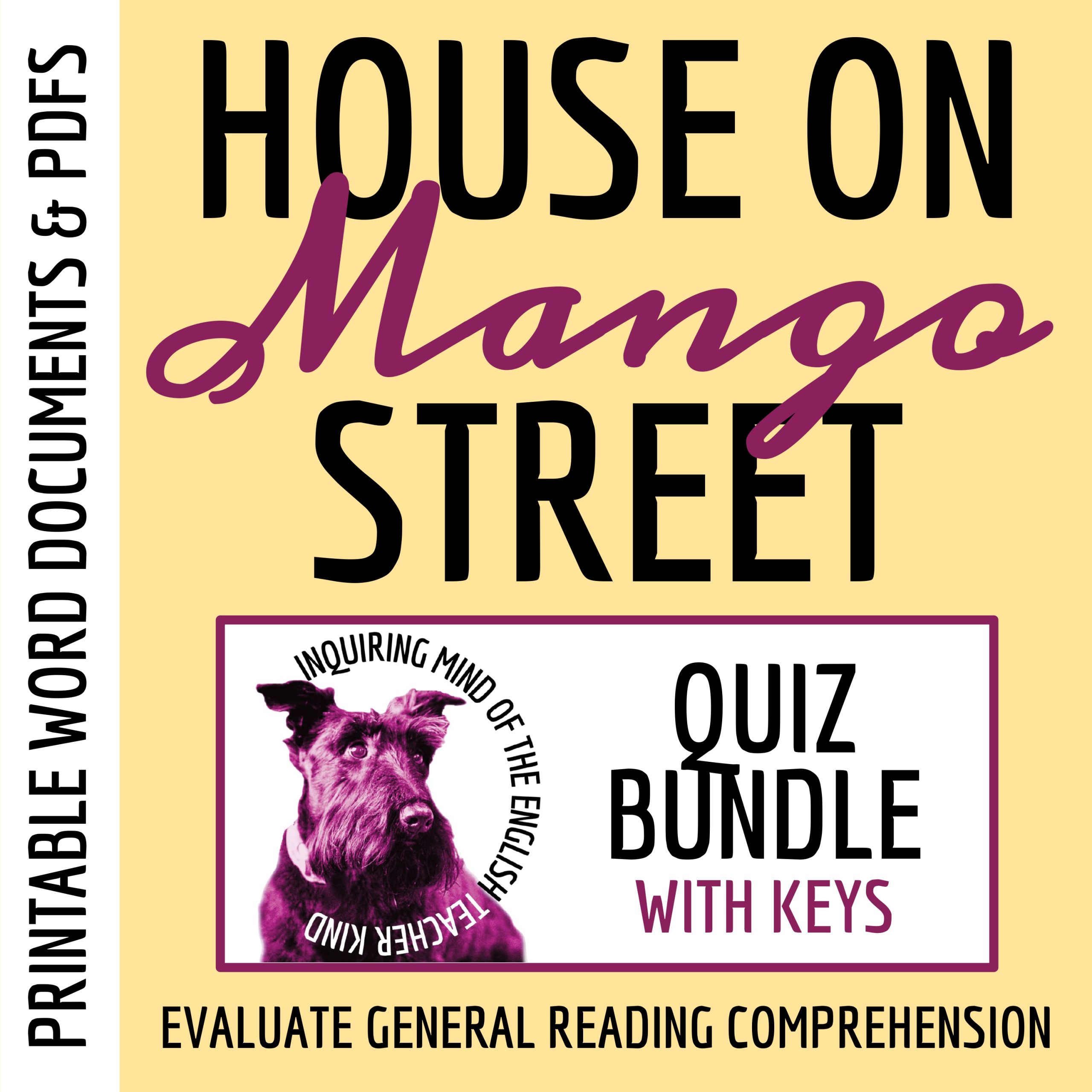 House on Mango Street Quiz and Answer Key Bundle
