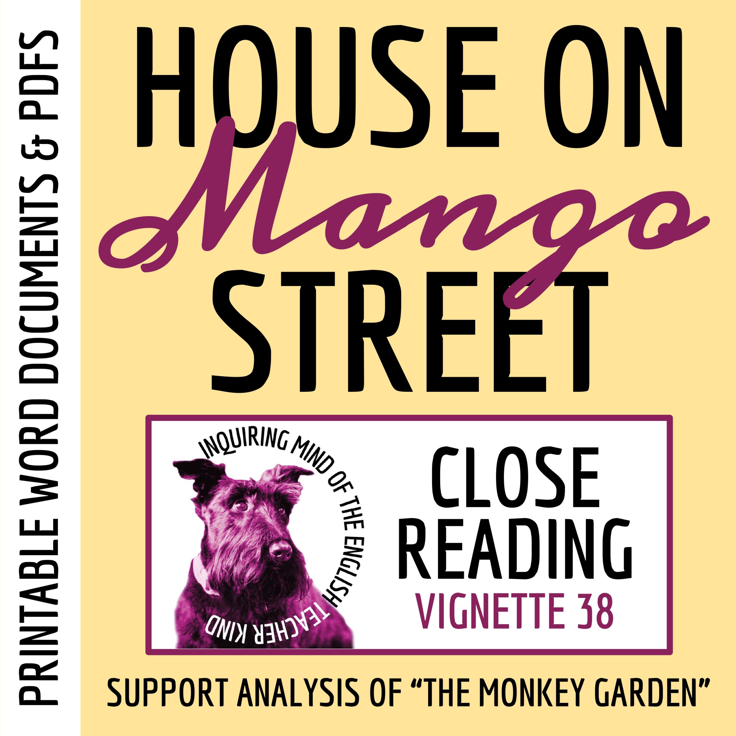 The House on Mango Street "The Monkey Garden" Close Reading Inference Worksheet