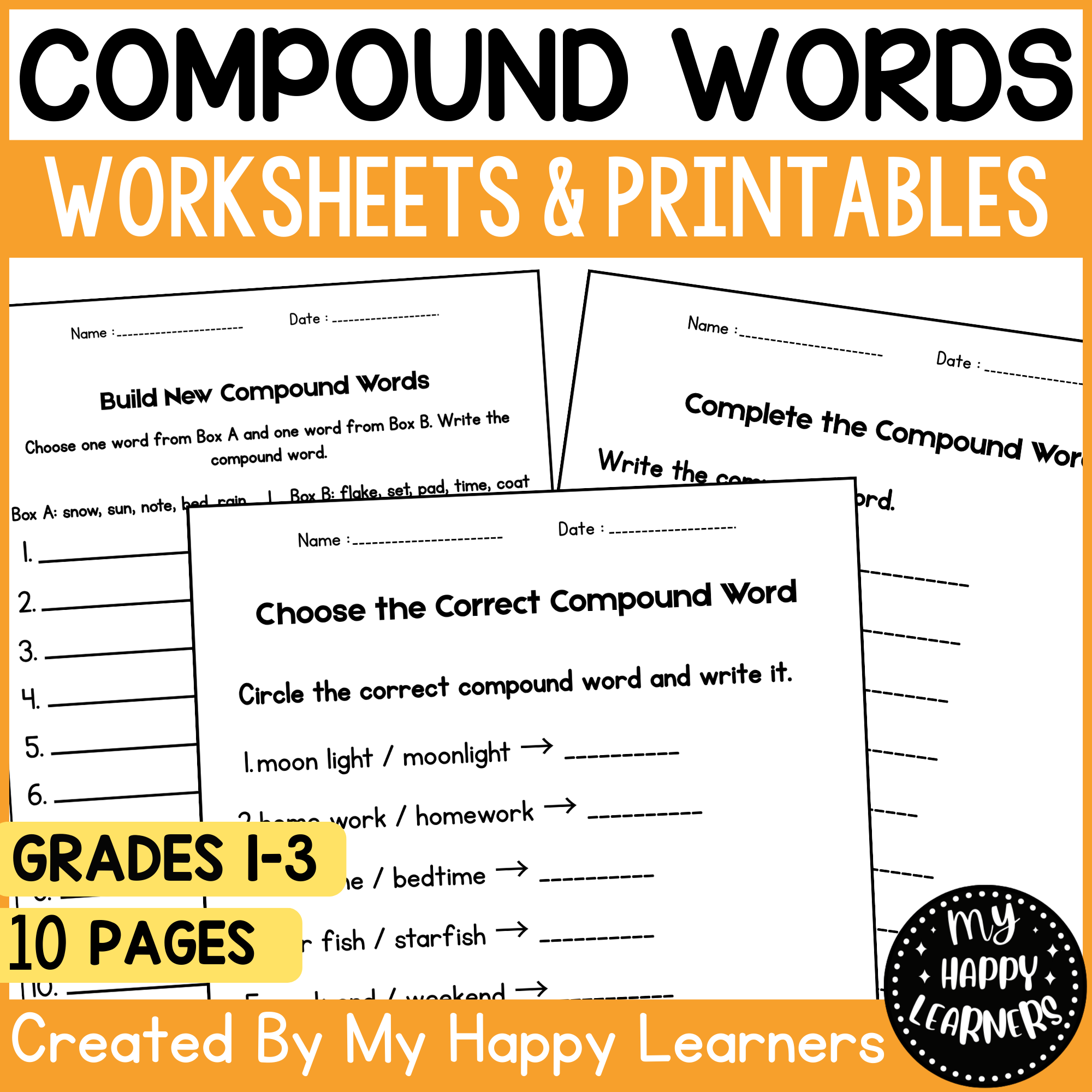 Compound Word Worksheets - Grammar Practice Activities