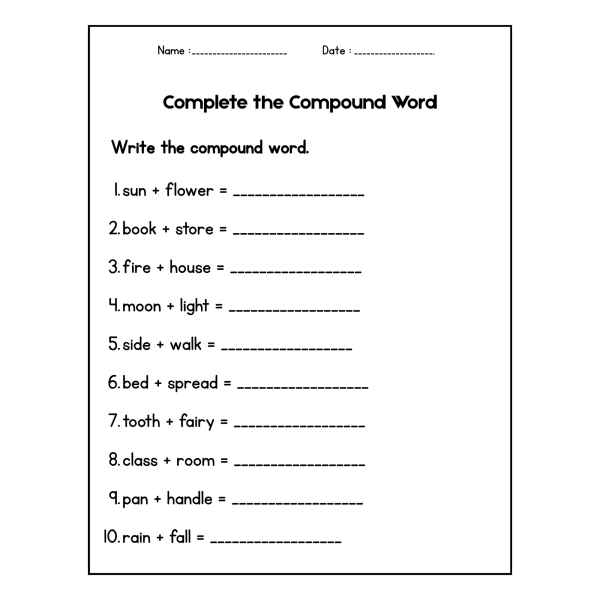 Compound Word Worksheets - Grammar Practice Activities - Made By Teachers