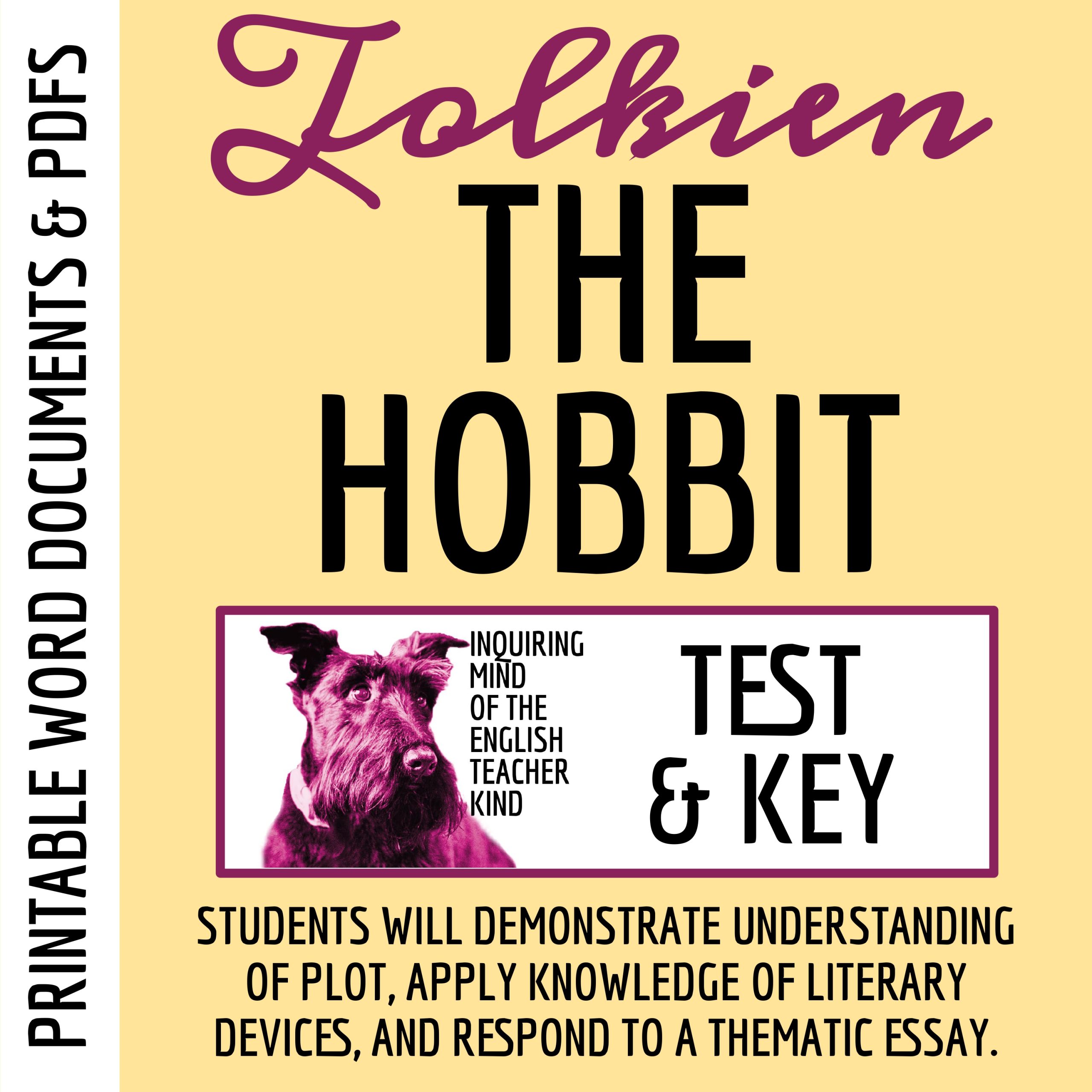The Hobbit Test, Answer Key, and Standards-Based Essay Scoring Rubric