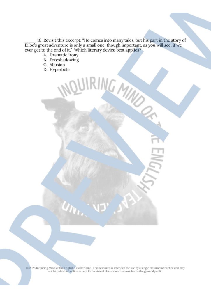 The Hobbit Chapter 3 Close Reading Analysis Worksheet | Made By Teachers