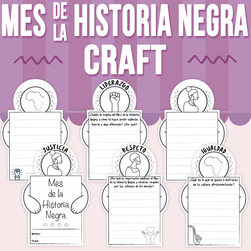 Mes de la Historia Negra Craft y Actividad de Escritura SEL 2.º- 5.º