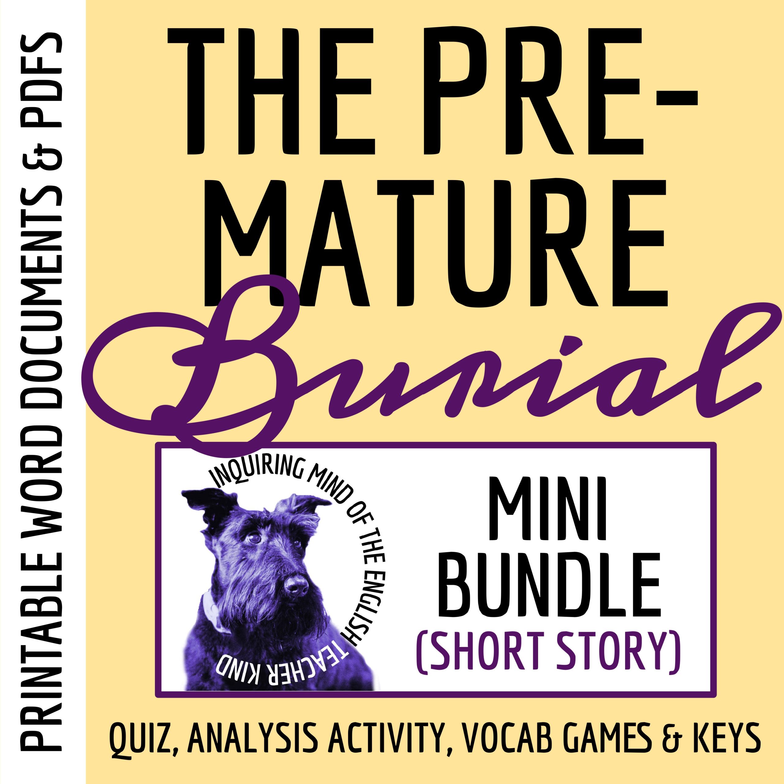 "The Premature Burial" by Edgar Allan Poe Quiz, Worksheets, and Vocabulary Games
