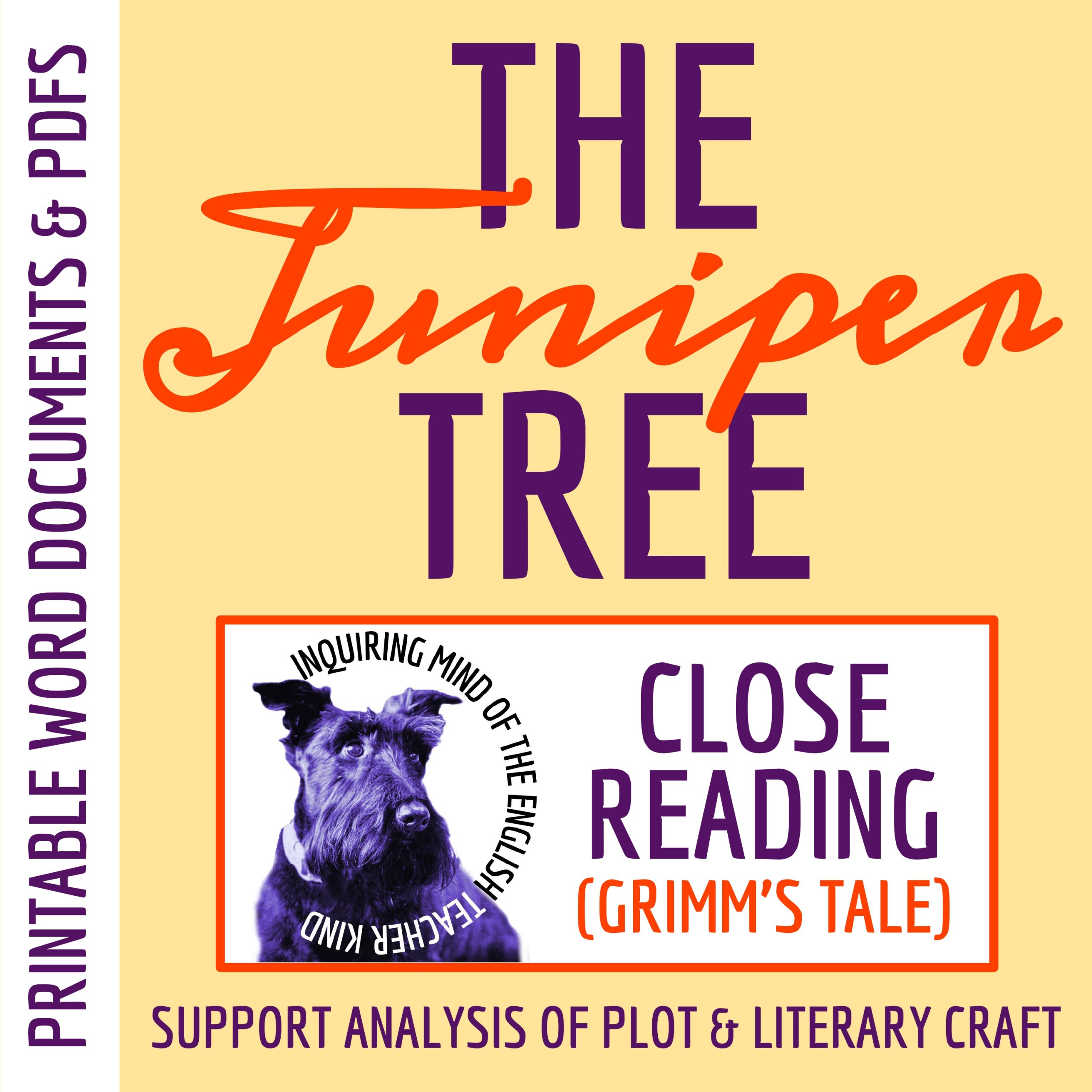 "The Juniper Tree" Close Reading Analysis Worksheet and Key (Grimm's Fairy Tale)
