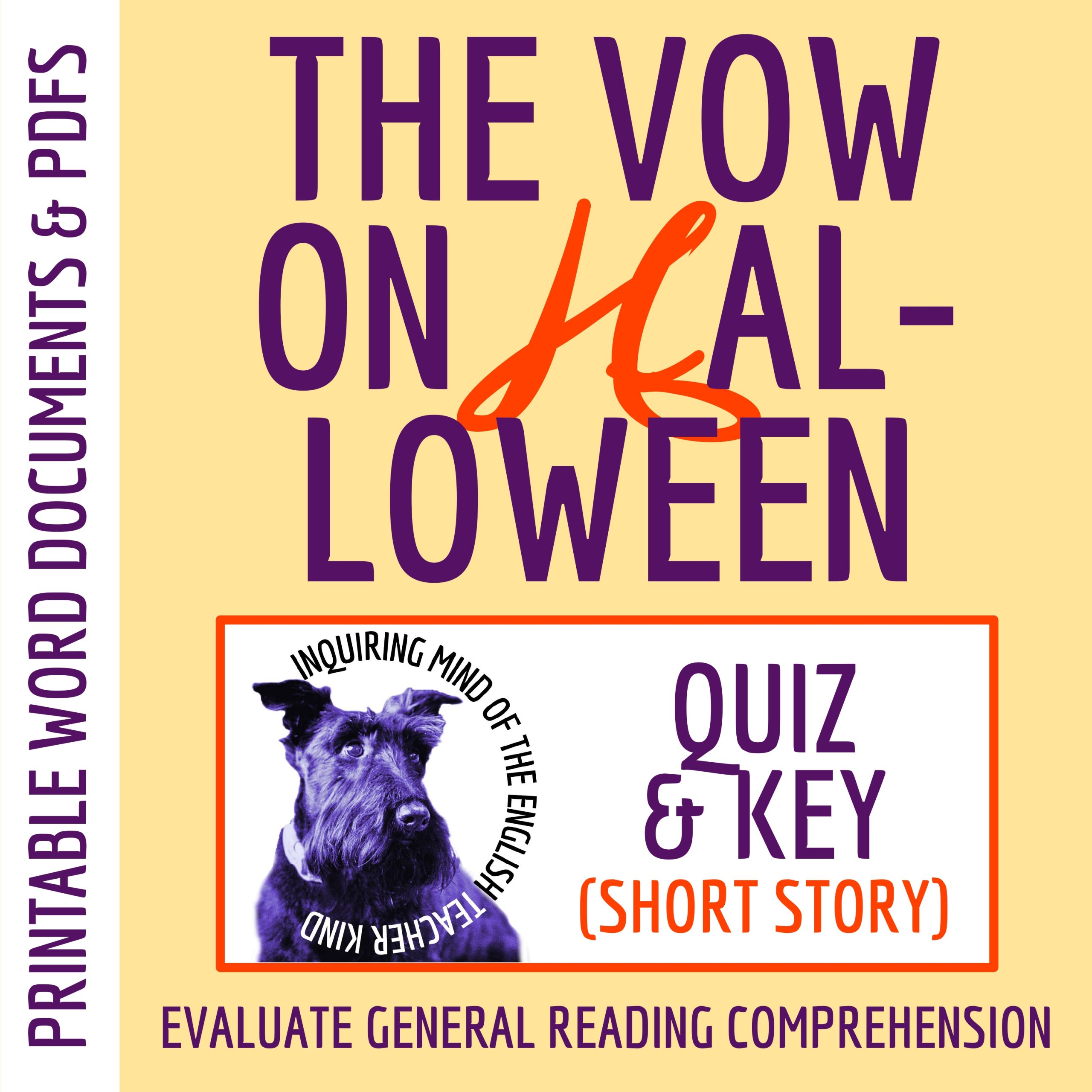 "The Vow on Halloween" by Lyllian Huntley Harris Quiz and Answer Key (Short Story)