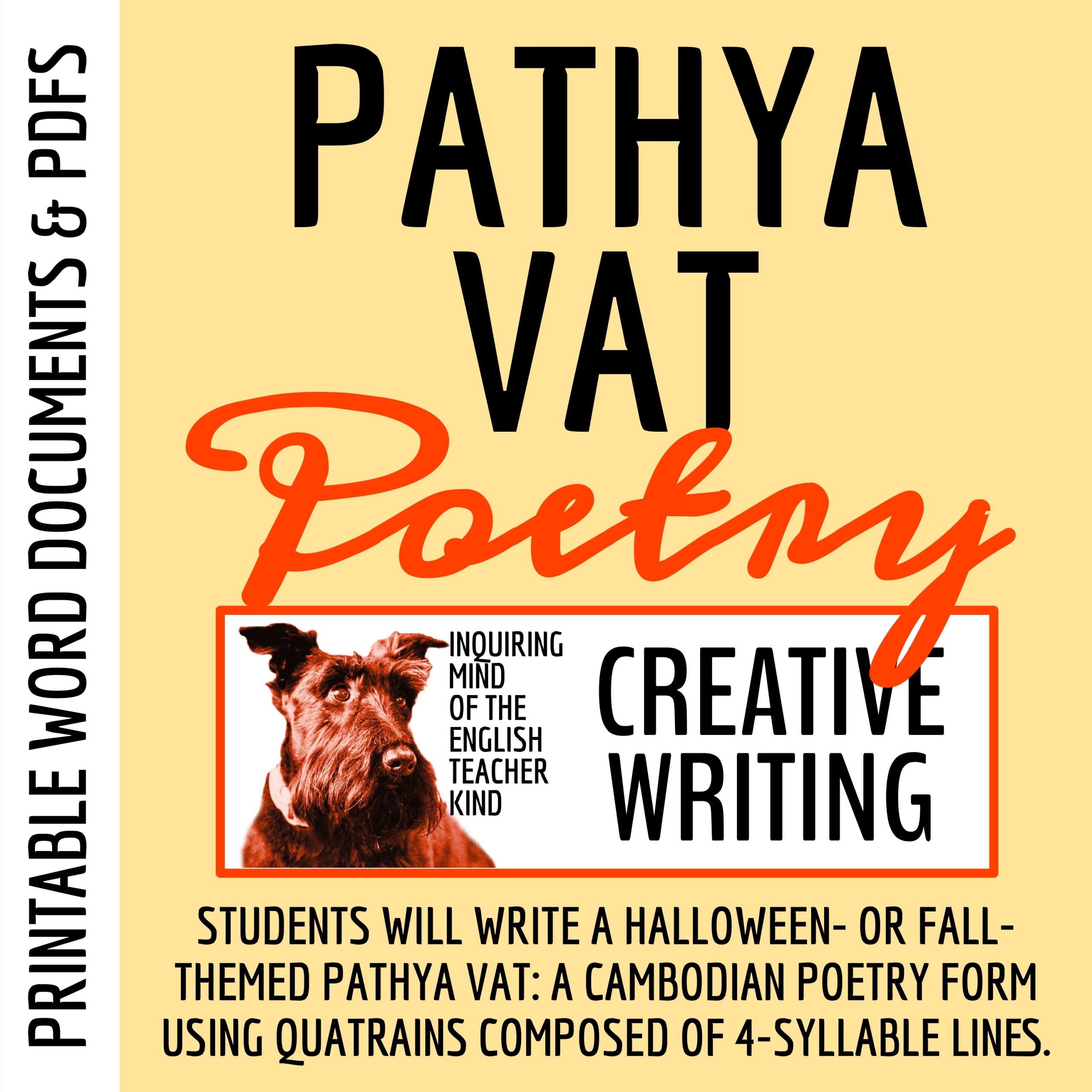 Pathya Vat Halloween Poetry Activity for High School Creative Writing