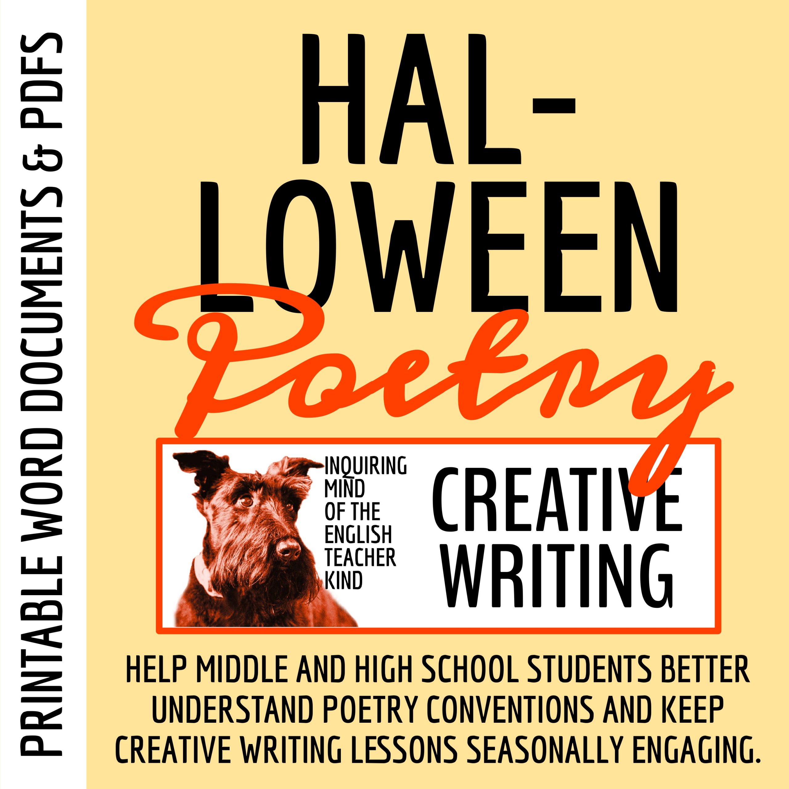 Halloween Poetry Activities with Exemplars and Outlines for High School Creative Writing