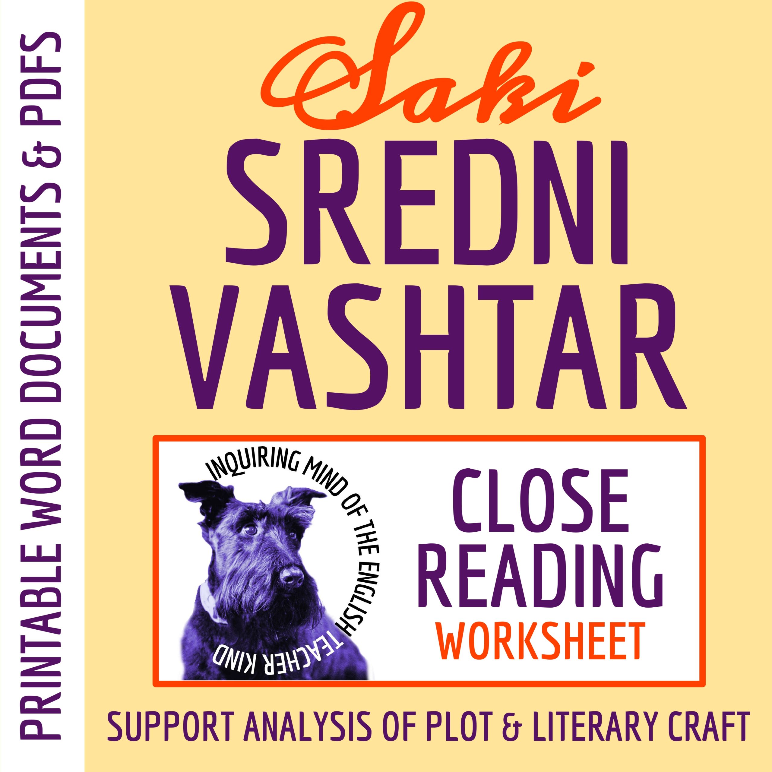 "Sredni Vashtar" by Saki Close Reading Analysis Worksheet (Halloween Short Story)