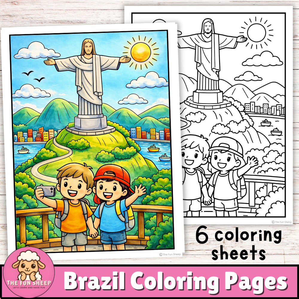 Brazil Coloring Pages South America Culture, Landmarks, Wildlife Coloring Sheets