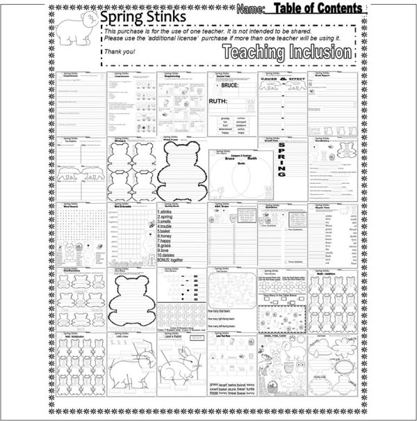 Spring Stinks Bruce Read Aloud Book Companion Reading Comprehension ELA ...