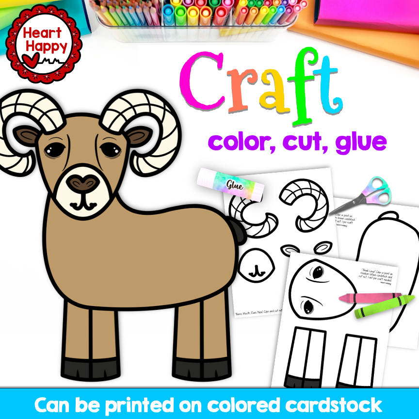 Bighorn Sheep Craft | Desert Animals | Colorado and Nevada State Symbols