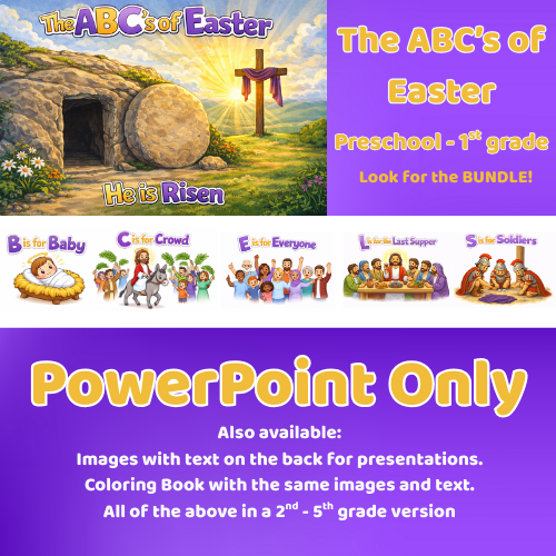 ABC’s of Easter | Lent | A–Z Holy Week PowerPoint | Preschool - 1st Grade
