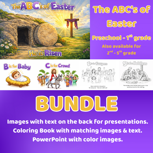 ABC’s of Easter | Lent | A–Z Holy Week Presentation, PowerPoint & Coloring Book