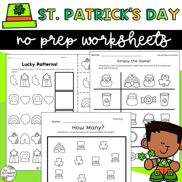 St. Patrick's Day No Prep Worksheets for Preschool and Kindergarten ...