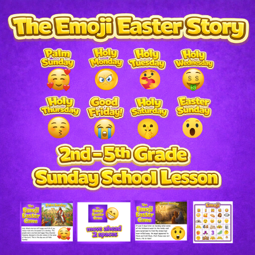 Emoji Easter Sunday School Lesson | Holy Week Floor Game + BINGO | 2nd–5th Grade