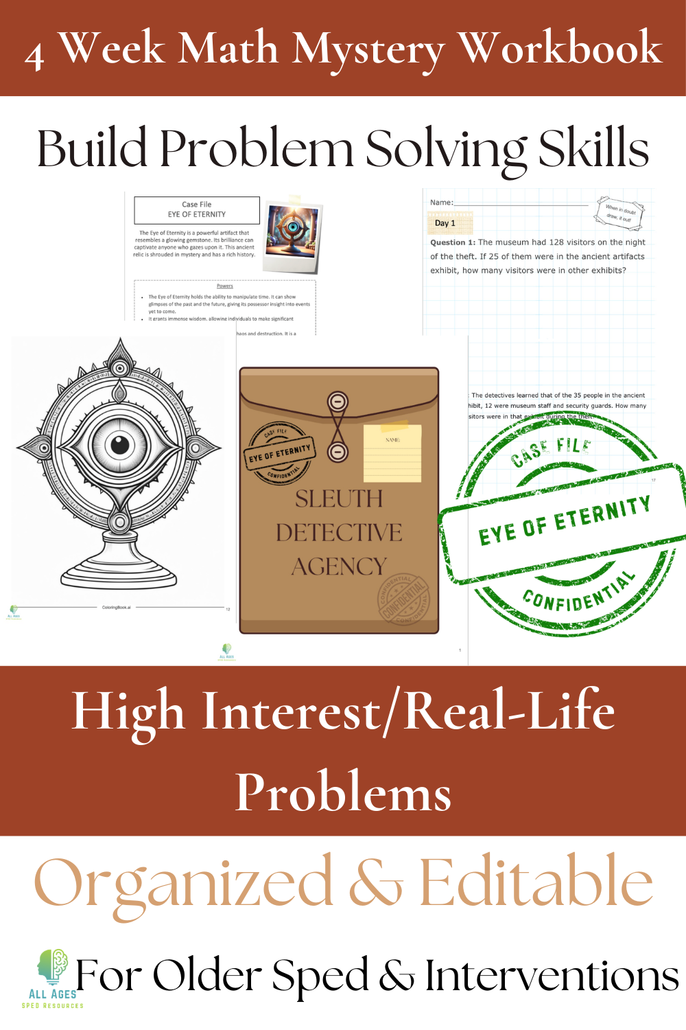 Math Mystery Student Workbook: Editable 4-Week Problem Unit