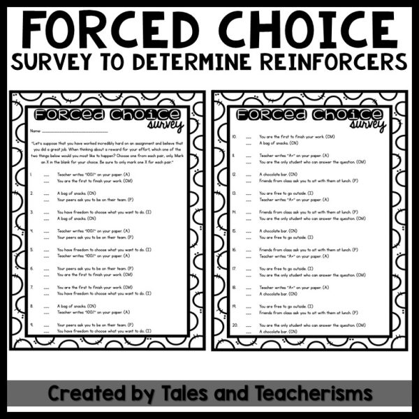 Forced Choice Survey for Elementary Students - Great for SEL in the ...