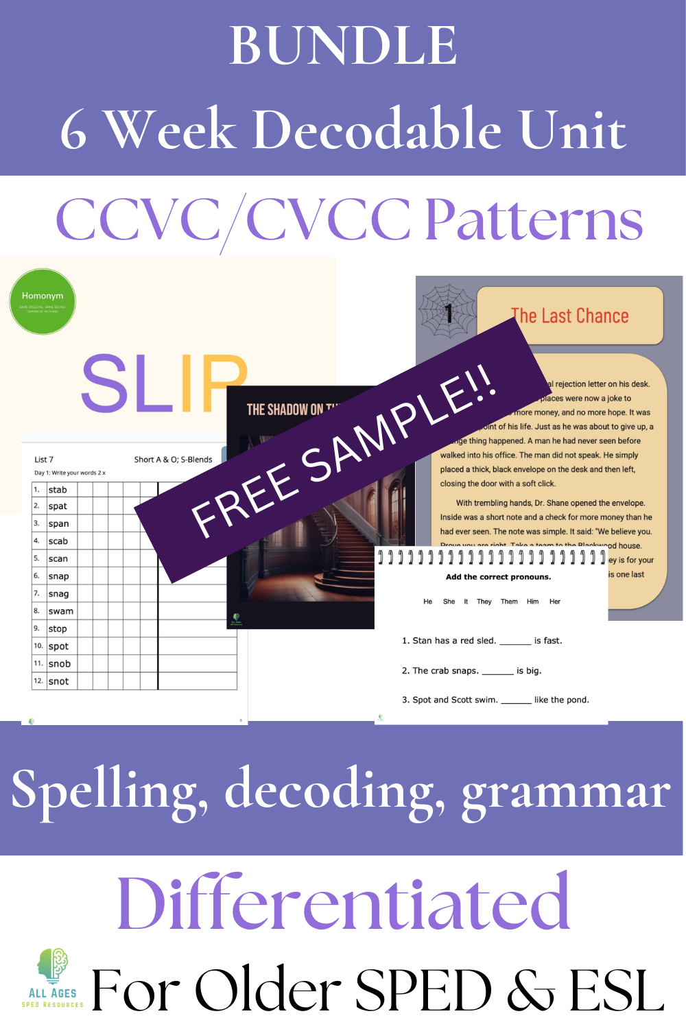 Complete CCVC/CVCC Horror Literacy Bundle for Older Readers | SOR-Aligned