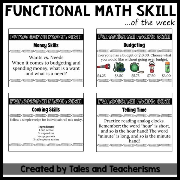 Functional Math Problems Activities Functional Math Skill of the Week for Elementary Students | Made By ...