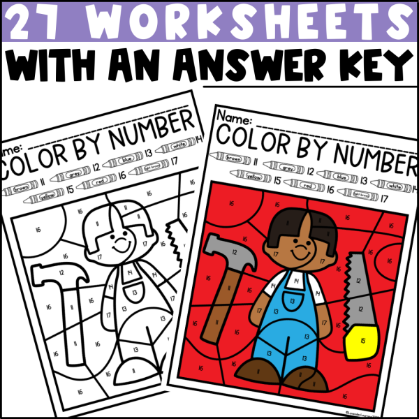 Community Helpers Color by Codes Numbers Letters - Made By Teachers