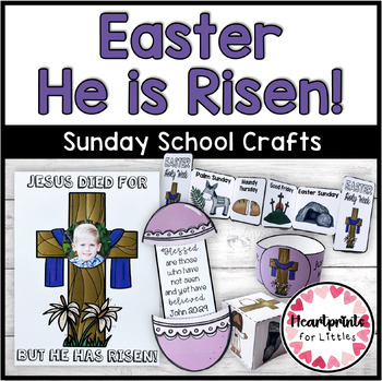 Easter Bible Craft Activities, Holy Week Booklet, He is Risen, Easter Sunday School Crafts
