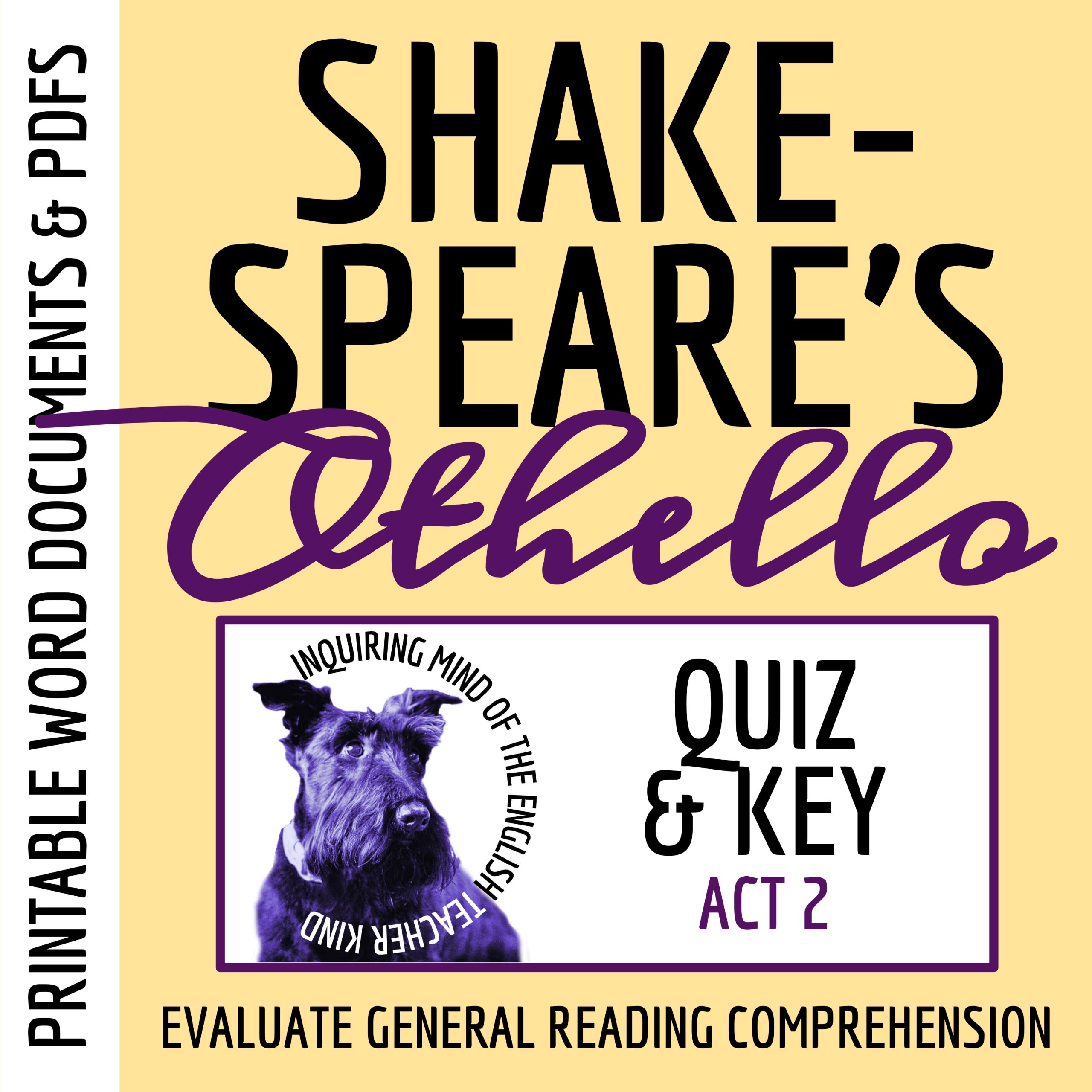 Othello Act 2 Quiz and Answer Key for High School
