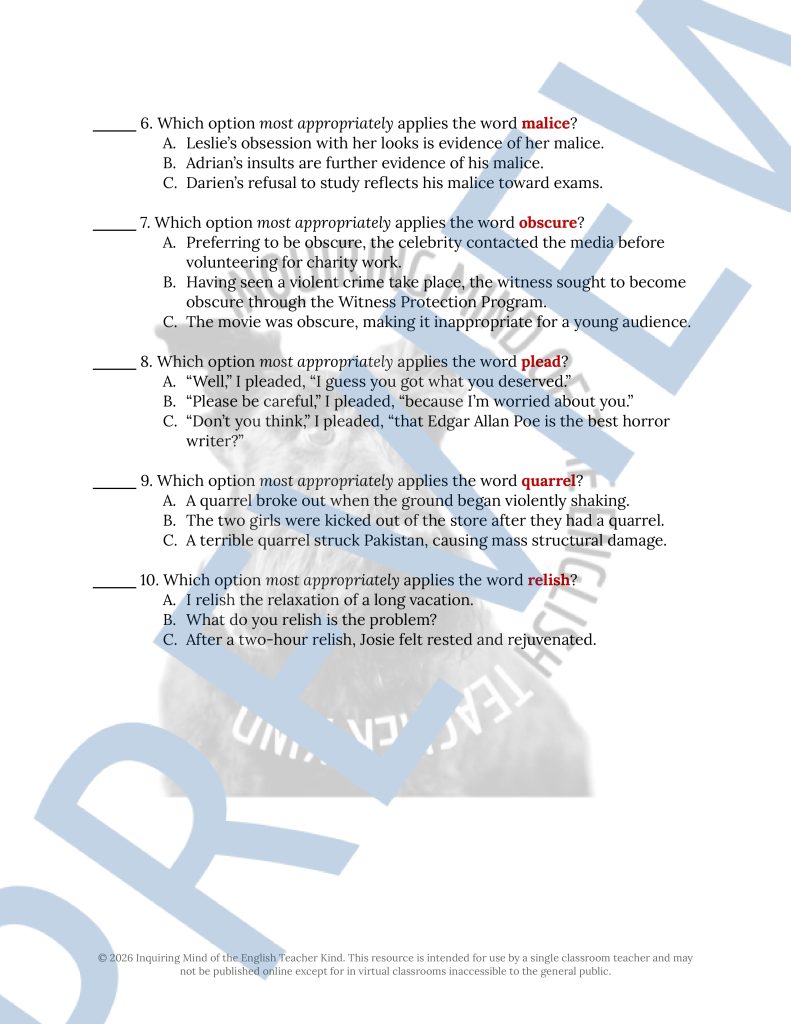 Othello Act 2 Quiz, Close Reading Analysis Worksheets, and Vocabulary ...