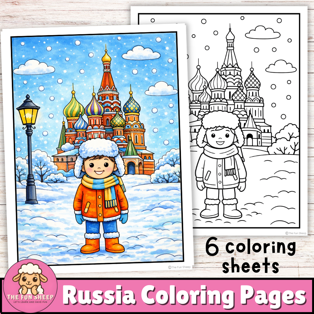 Russia Coloring Pages Geography, Culture & Landmarks Printable Worksheets