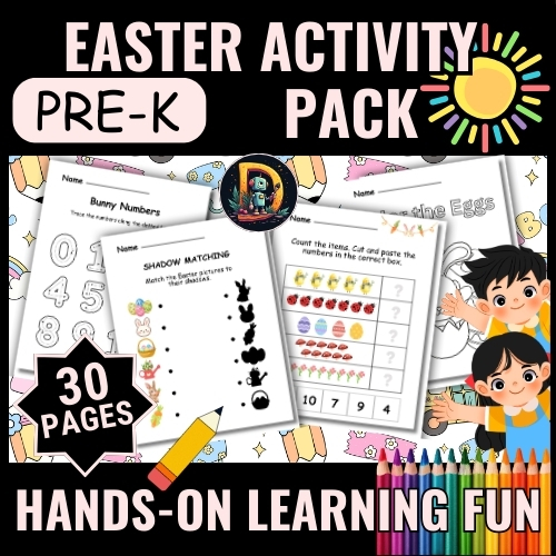 Easter Preschool Activities | 30 Pages | Fine Motor & Cut and Paste