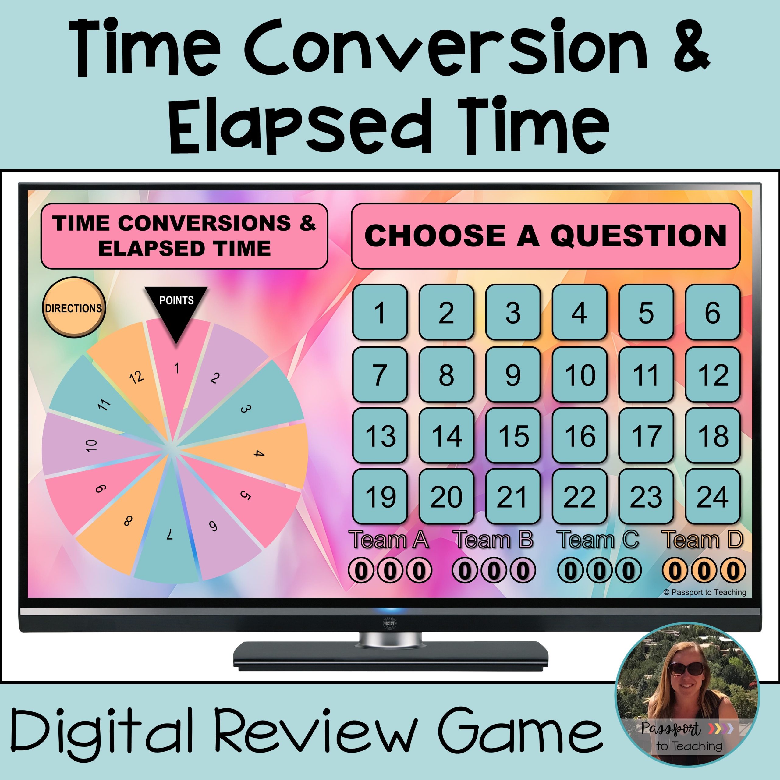 Time Conversions & Elapsed Time Digital Activity and Game - 4th Grade