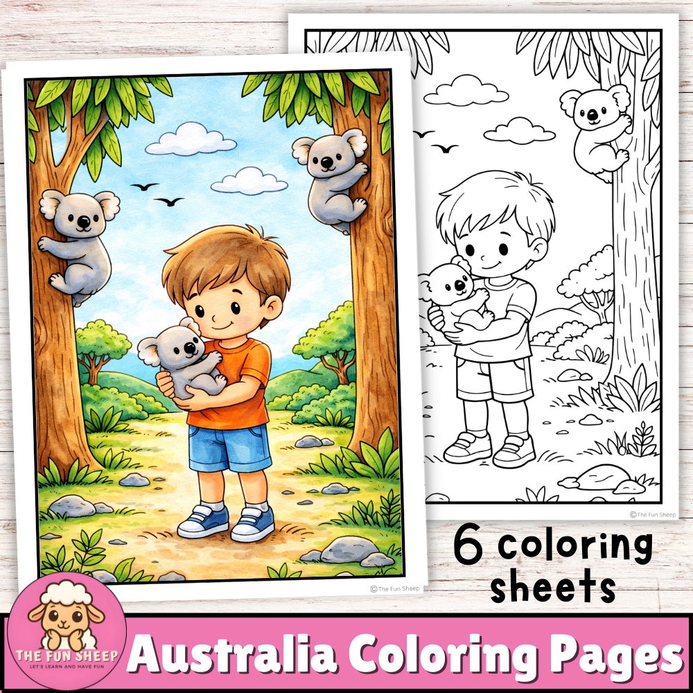 Australia Coloring Pages Country Theme Coloring Sheets Animals Landmarks &Nature