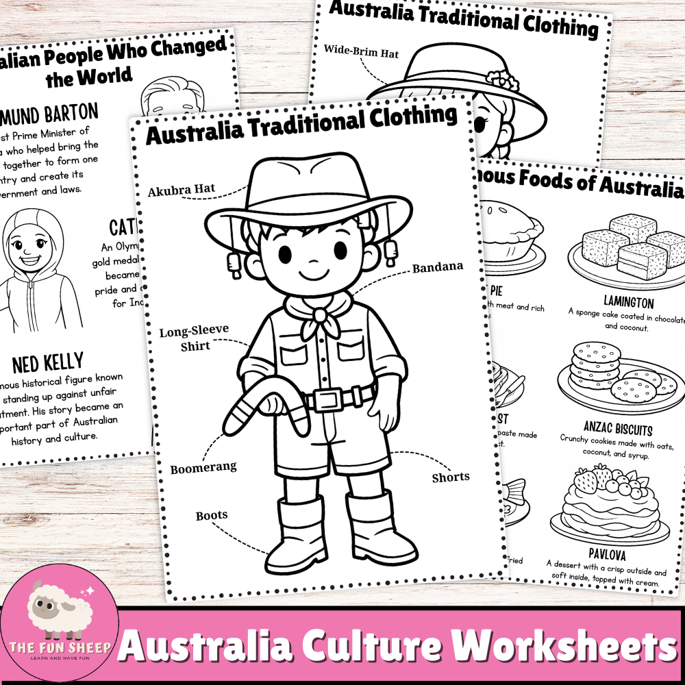 Australia Culture Worksheets Traditions, Food & Famous People Activities