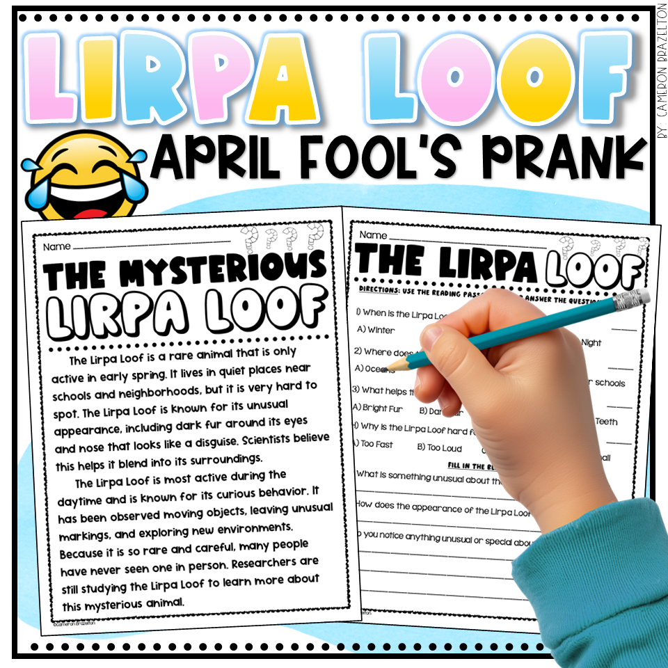 April Fool's Day Prank Lirpa Loof Activity for Students