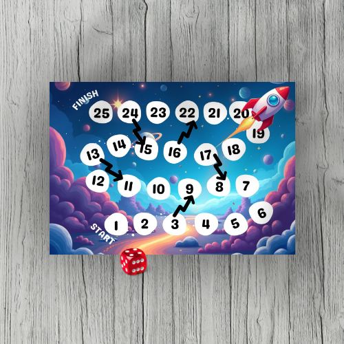 Space-Themed Counting Board Game