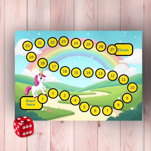 Unicorn Rainbow Board Game | Counting & Number Recognition Activity