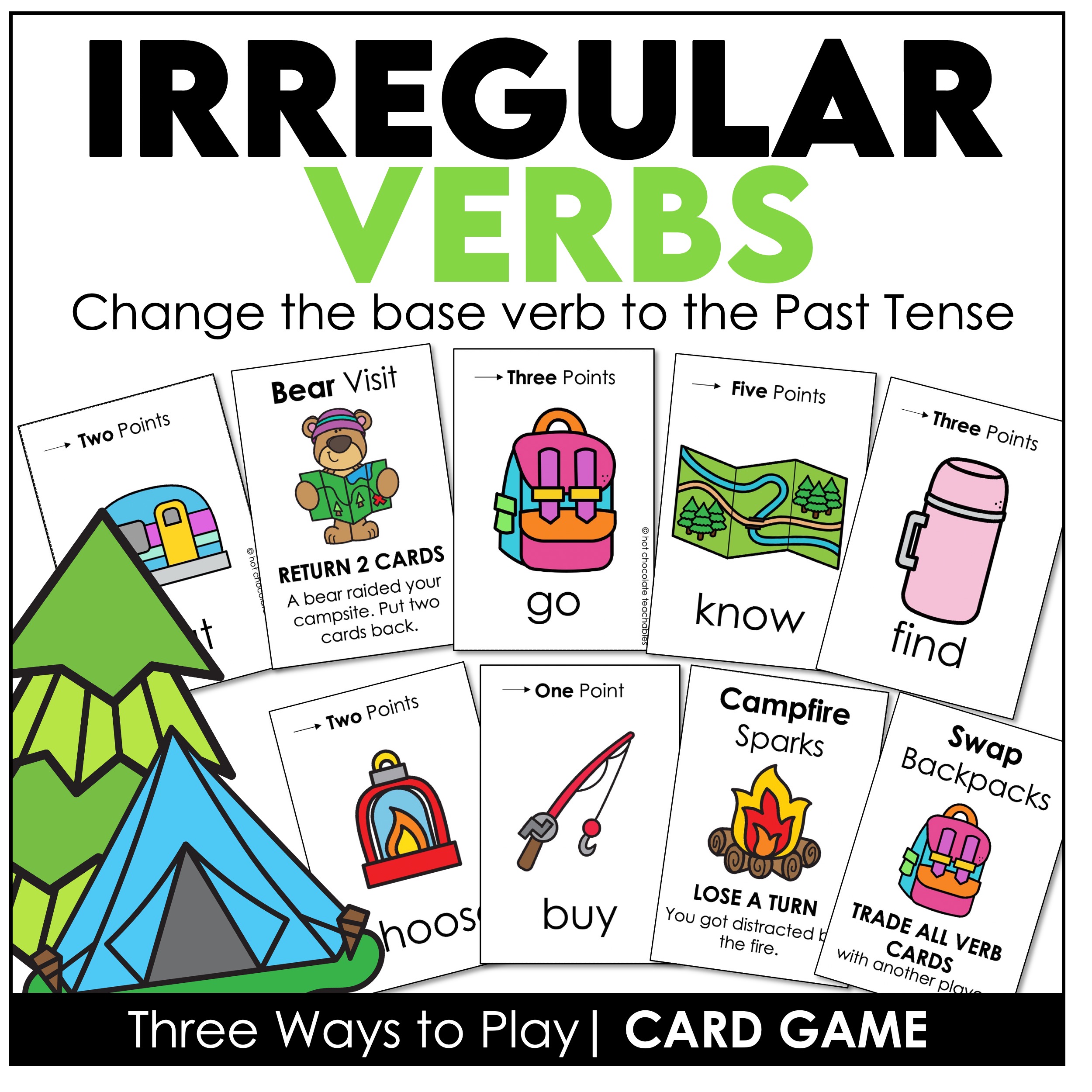 Irregular Verbs Card Game | Past Tense & Past Participle Practice | Conjugation
