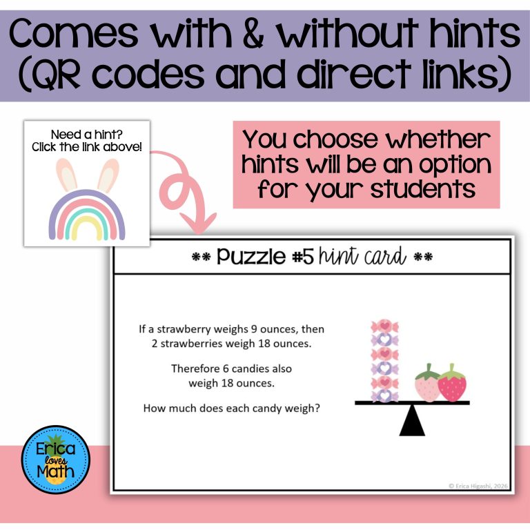 Easter Math Puzzles & Logic Escape Room Activity (Grade 8-9) - Made By ...