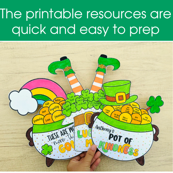 St Patricks Day Crafts March Writing Crafts Activity Shamrock Kindness ...